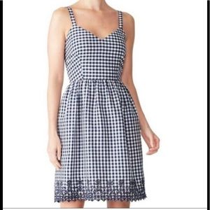 Draper James blue gingham blue white dress